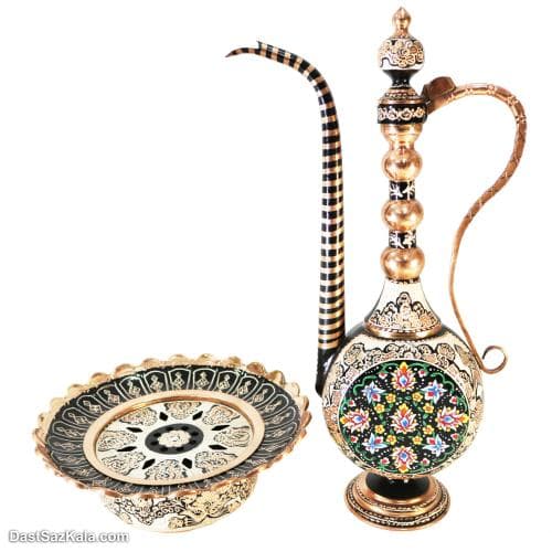 آفتابه لگن مسی الماس تراش 2 لیتری زنجان کد MJ-117