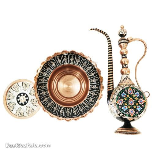 آفتابه لگن مسی الماس تراش 2 لیتری زنجان کد MJ-117