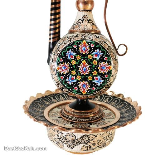 آفتابه لگن مسی الماس تراش 2 لیتری زنجان کد MJ-117