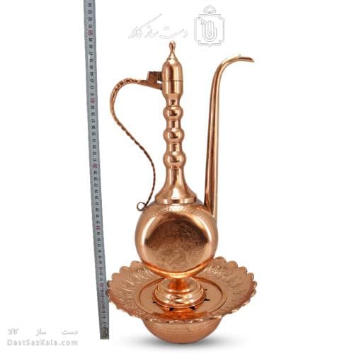 آفتابه لگن مسی زنجان چکش طرح دار کد MJ-123