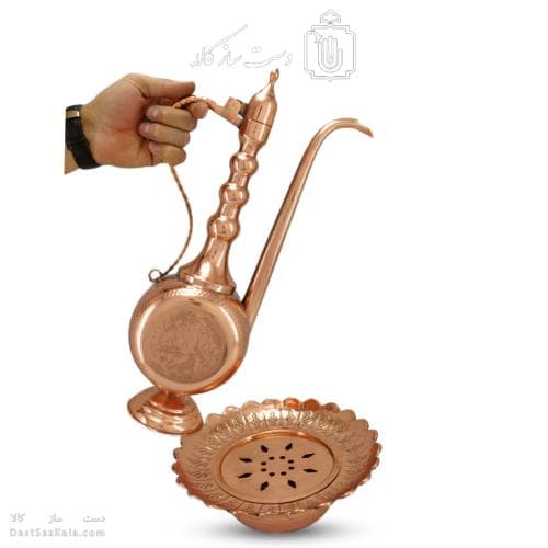 آفتابه لگن مسی زنجان چکش طرح دار کد MJ-123