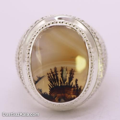 انگشتر شجر اصل مردانه با رکاب حصیری شیخ احمد زنجان کد RN-43