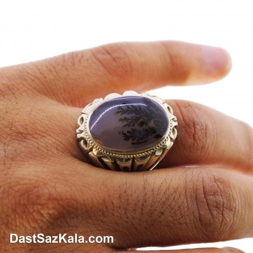 انگشتر مردانه شجر اصل با رکاب شیخ احمد مدل تک درخت کد RN-10