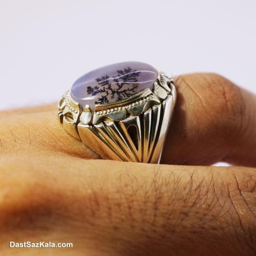 انگشتر نقره مردانه شجر اصل با رکاب شیخ احمد تک درخت کد RN-17