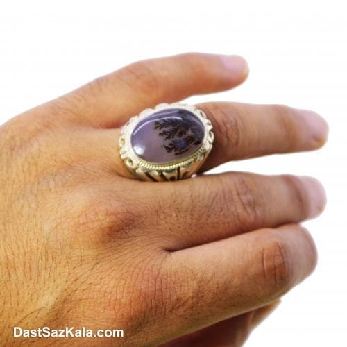 انگشتر مردانه شجر اصل با رکاب شیخ احمد مدل تک درخت کد RN-10