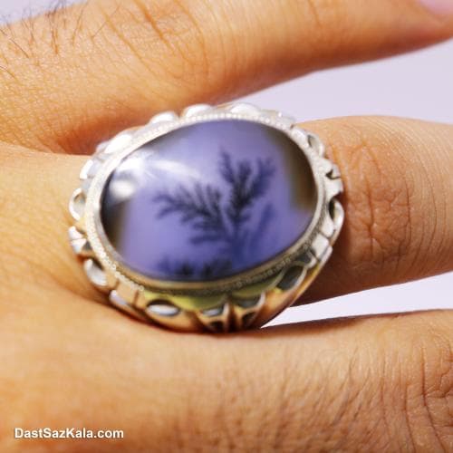 انگشتر نقره مردانه شجر اصل با رکاب شیخ احمد مدل درختی RN-14