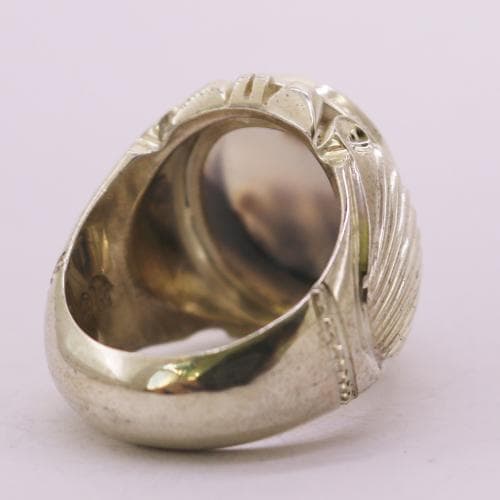 انگشتر شجر مردانه منظره با رکاب شیخ احمد طرح گلدانی کد RN-47