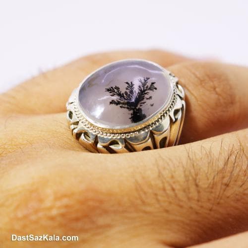 انگشتر نقره مردانه شجر با رکاب شیخ احمد درختی کد RN-18