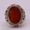 انگشتر عقیق مردانه اصل حکاکی شده با رکاب شیخ احمد RN-39