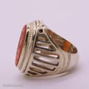 انگشتر عقیق کهنه مردانه خطی با رکاب شیخ احمد زنجان RN-38