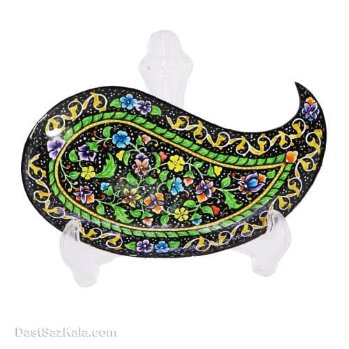 بشقاب میناکاری مسی کوچک طرح بته جقه کد LT-10