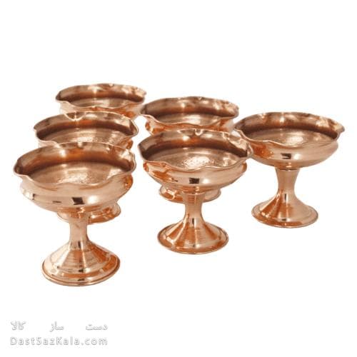 ست هفت سین و بستنی خوری مسی زنجان قطر 10سانتی 6 تایی AH-60