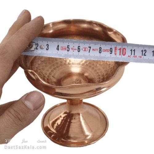 ست هفت سین و بستنی خوری مسی زنجان قطر 10سانتی 6 تایی AH-60