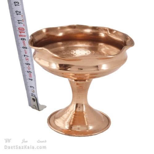 بستنی خوری مسی زنجان مدل پایه دار قطر 10 سانتیمتری کدAH-61