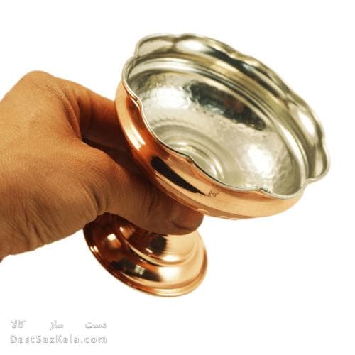 بستنی خوری مسی زنجان مدل پایه دار 10سانتیمتری AH-59