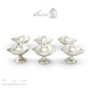 ست هفت سین و بستنی خوری مسی سفید سه گوش 6 عددی AH-107