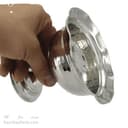 بستنی خوری مسی پایه دار سفید زنجان 11 سانتیمتری AH-76