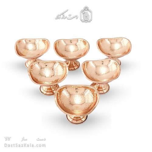 ست هفت سین و بستنی خوری مسی پایه دار سه گوش 6 عددی AH-108