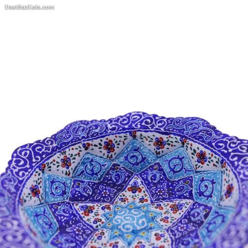 بستنی خوری میناکاری مسی پایه دار 16 سانتی کد LT-84