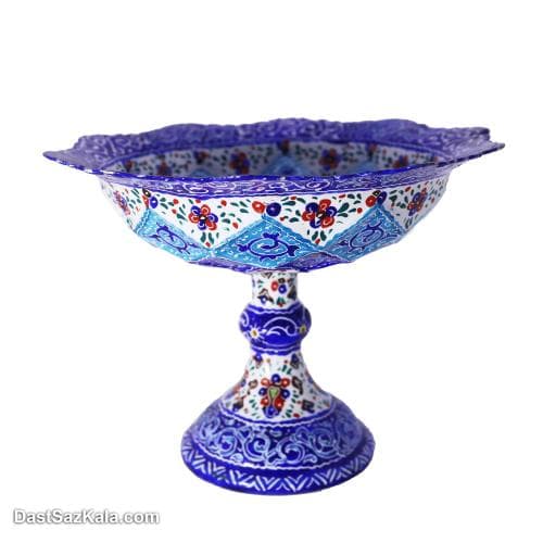 بستنی خوری پایه دار میناکاری مسی 12 سانتی کد LT-85