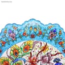 بشقاب دیوارکوب میناکاری 30 سانتی با نقاشی گل و طاوس کد LT-61