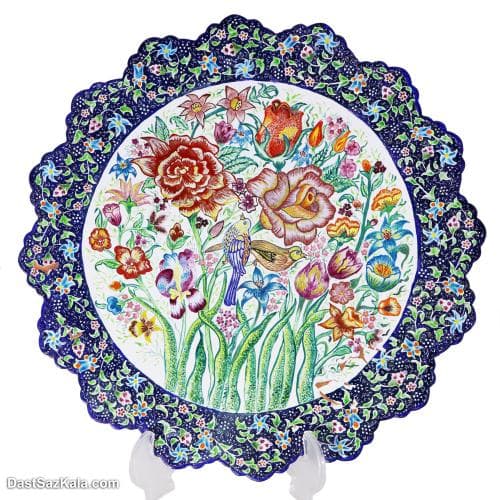 بشقاب دیوارکوب میناکاری مسی 35 سانتی کد LT-62