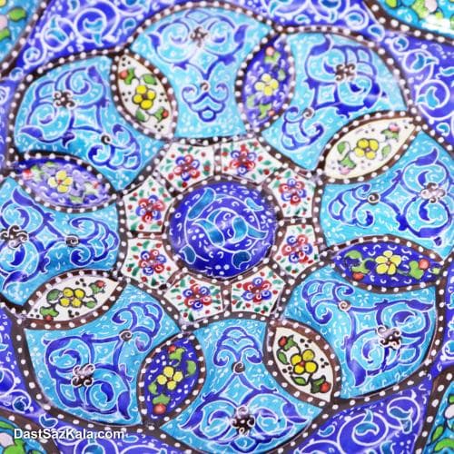 بشقاب دیوارکوب میناکاری مسی کوچک 16 سانتی کد LT-29