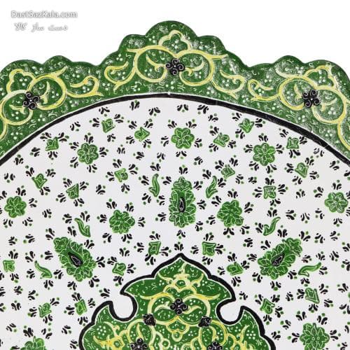 بشقاب و دیوار کوب میناکاری مسی 17 سانتی سبز کد LT-74