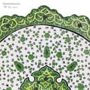 بشقاب مسی میناکاری 20 سانتی سبز کد LT-73