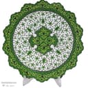 بشقاب دیوارکوب میناکاری مسی 30 سانتی سبز کد LT-71