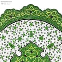 بشقاب دیوارکوب میناکاری مسی 30 سانتی سبز کد LT-71