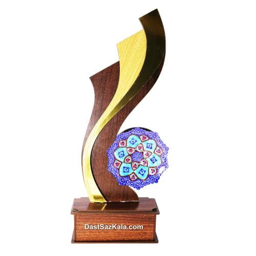 تندیس بشقاب میناکاری طرح معلم کد LT-52