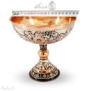 جام پایه دار مسی الماس تراش نقره کوب سایز 2 کد MJ-127