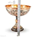 جام پایه دار مسی الماس تراش نقره کوب سایز 2 کد MJ-127