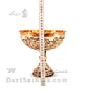 جام پایه دار مسی الماس تراش نقره کوب سایز 3 کد MJ-126