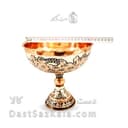 جام پایه دار مسی الماس تراش نقره کوب سایز 3 کد MJ-126