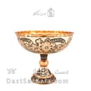 جام پایه دار مسی الماس تراش نقره کوب سایز 4 کد MJ-125