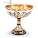 جام پایه دار مسی الماس تراش نقره کوب سایز1 کد MJ-128