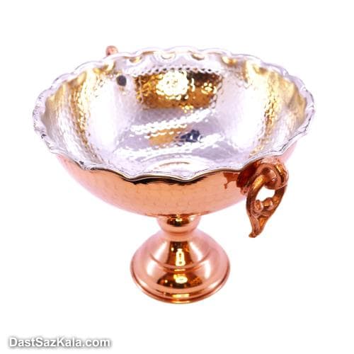 میوه خوری پایه دار مسی بزرگ زنجان سایز 4 کد SHH-78