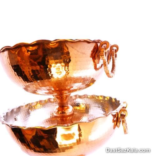 میوه خوری مسی پایه دار زنجان 5 عددی در 5 سایز کد SHH-80