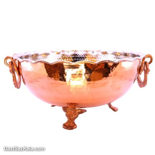 میوه خوری مسی سه پایه زنجان سایز بزرگ کد SHH-83