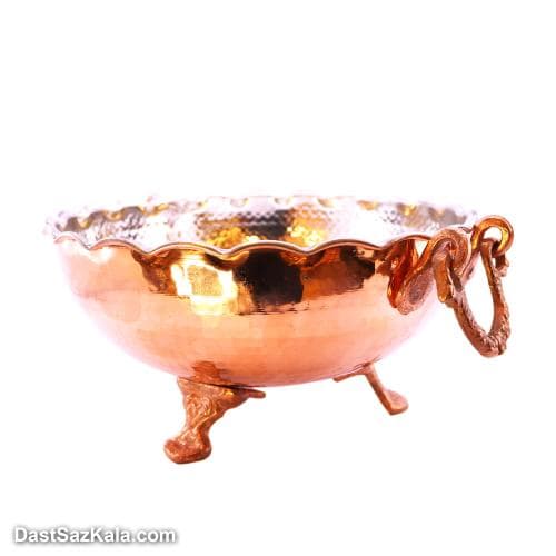 میوه خوری مسی سه پایه زنجان سایز بزرگ کد SHH-83