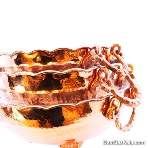 میوه خوری مسی سه پایه زنجان 3 عددی در 3 سایز کد SHH-84