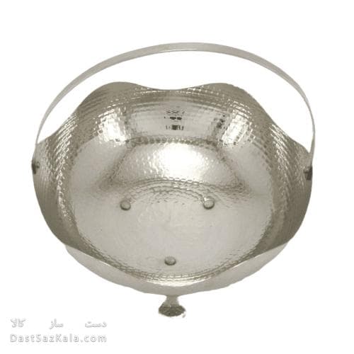 سبد میوه مسی سفید مدل لاله 21 سانتیمتری سایز متوسط کد AH-98