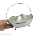 سبد میوه مسی سفید مدل لاله 27 سانتیمتری سایز بزرگ کد AH-97