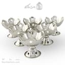 ست هفت سین و بستنی خوری مسی سفید مدل ستاره ای 6 تایی AH-62