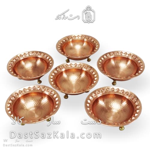 ست هفت سین و بستنی خوری مسی سه پایه فضلی 6 عددی AH-161