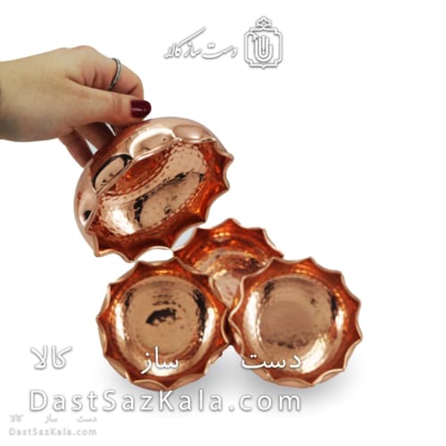 ست هفت سین و بستنی خوری مسی سه پایه 6 عددی AH-163