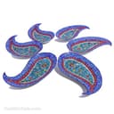 ست بشقاب میناکاری مسی طرح بته جقه 5 تایی کد LT-13