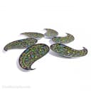 ست بشقاب میناکاری شده مسی طرح بته جقه مشکی 5 عددی LT-15